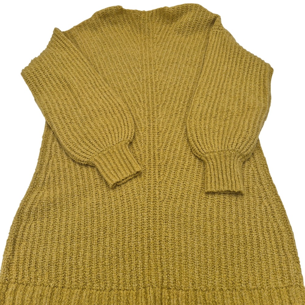 American Eagle Mustard Yellow V-Neck Balloon Sleeve Tunic Sweater New M - Picture 4 of 8